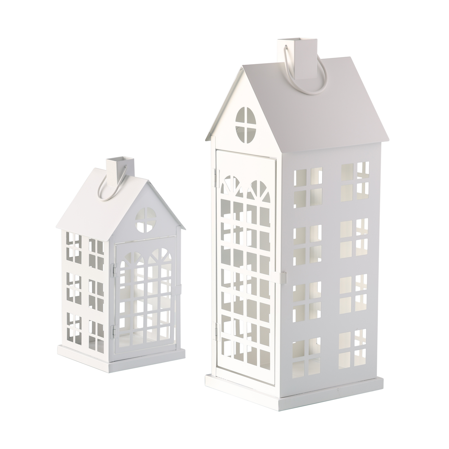 Lyhty Cello Talo 13x13x28cm valkoinen