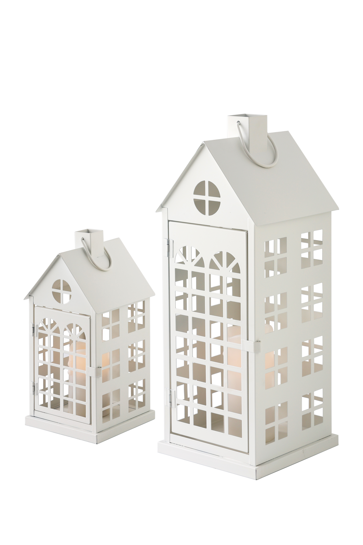 Lyhty Cello Talo 13x13x28cm valkoinen