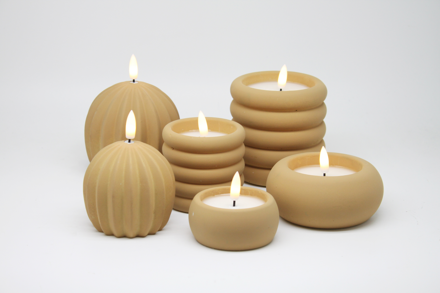 Led kynttilä Cello Pleat 10cm vaaleanruskea