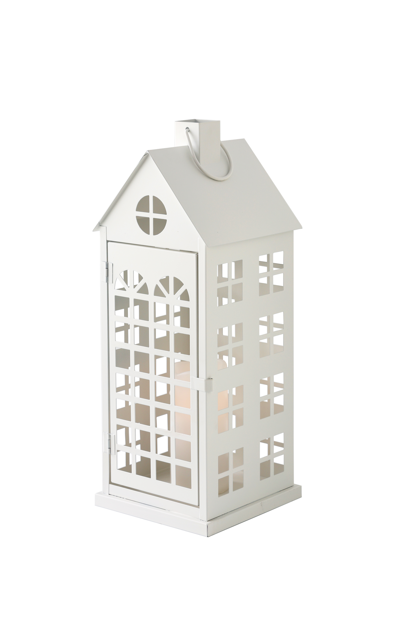Lyhty Cello Talo 18x18x48cm valkoinen