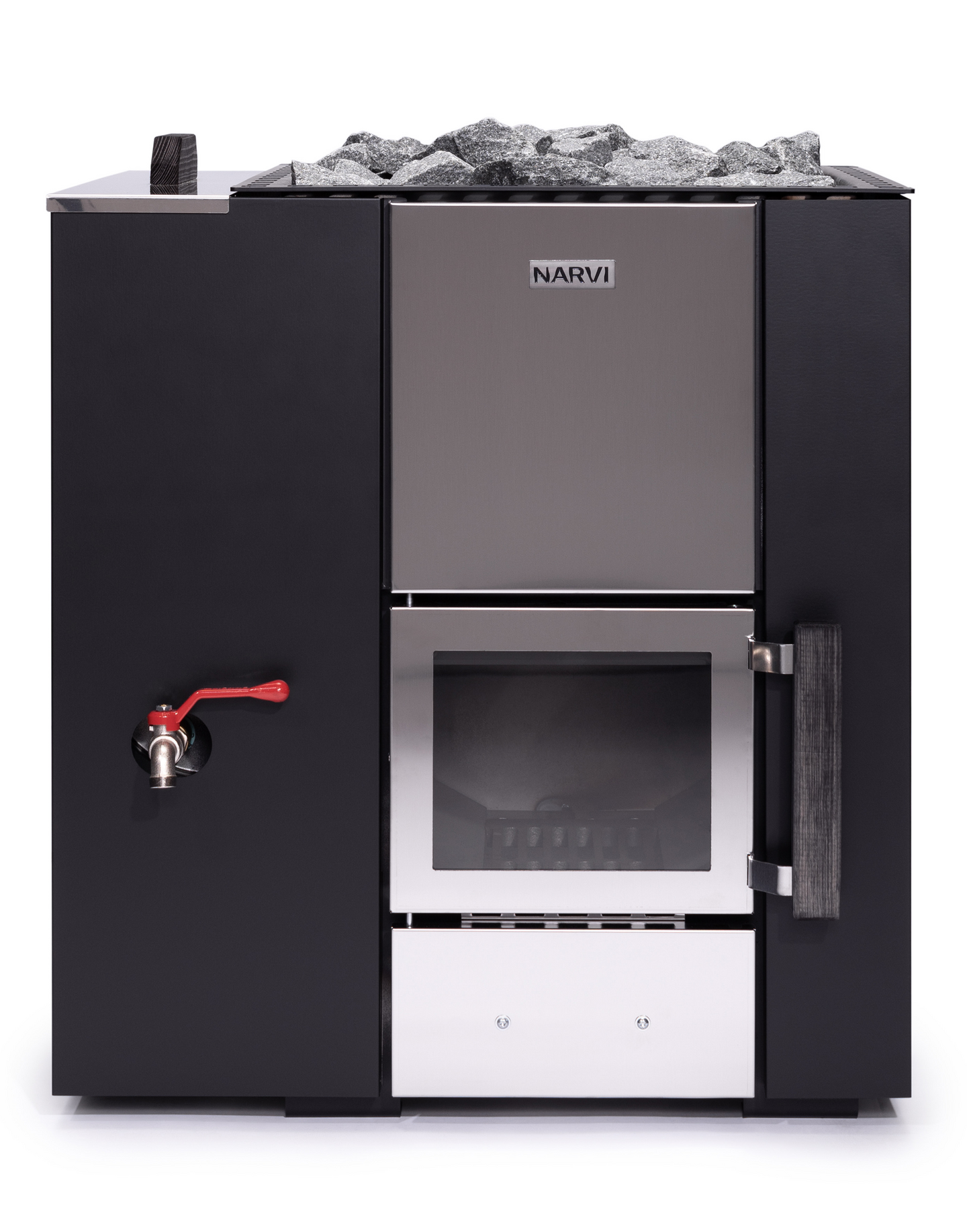 Puukiuas Narvi Kuru 20 vesisäiliö vasemmalla