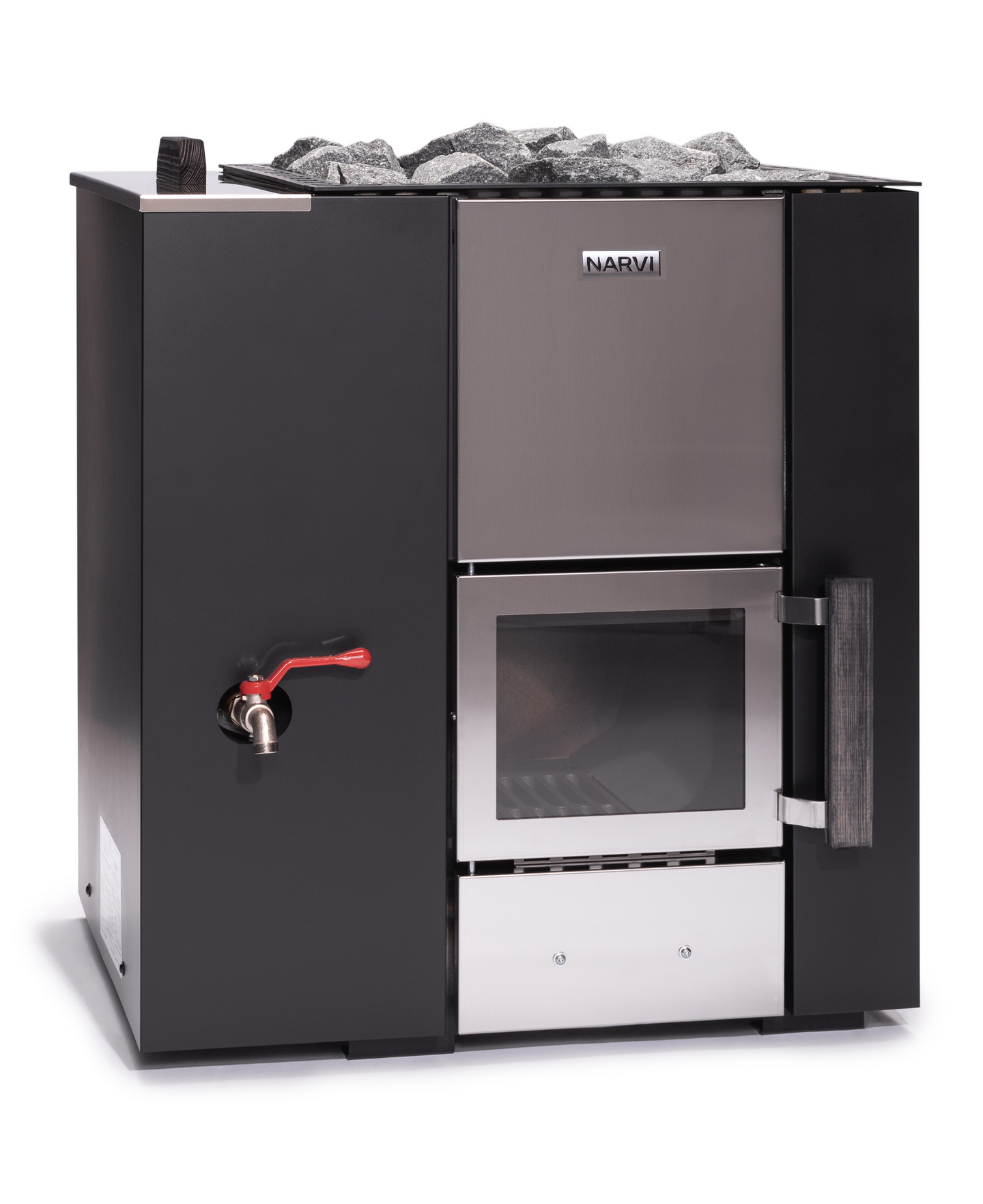 Puukiuas Narvi Kuru 20 vesisäiliö vasemmalla