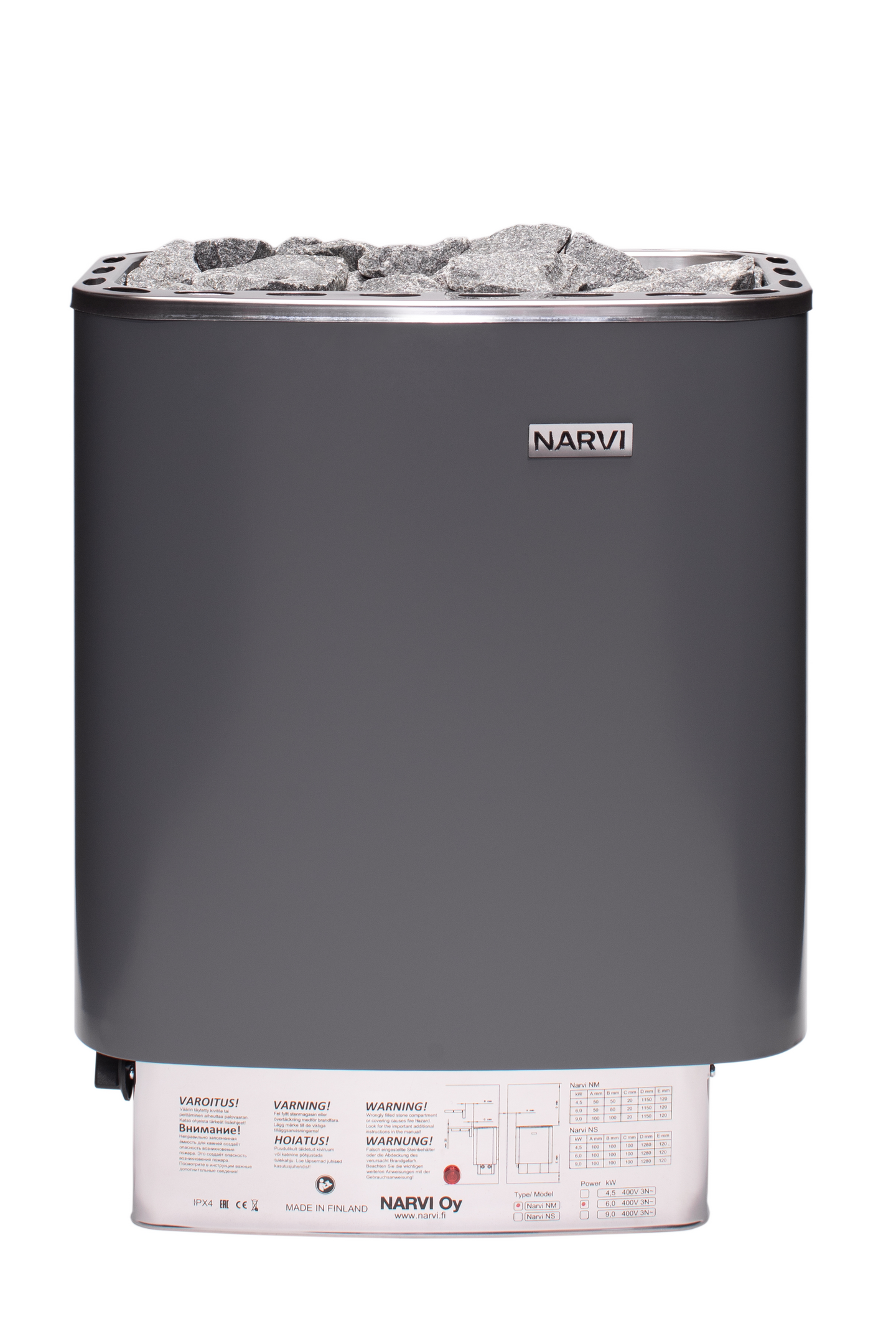 Sähkökiuas Narvi NM 9,0kW harmaa