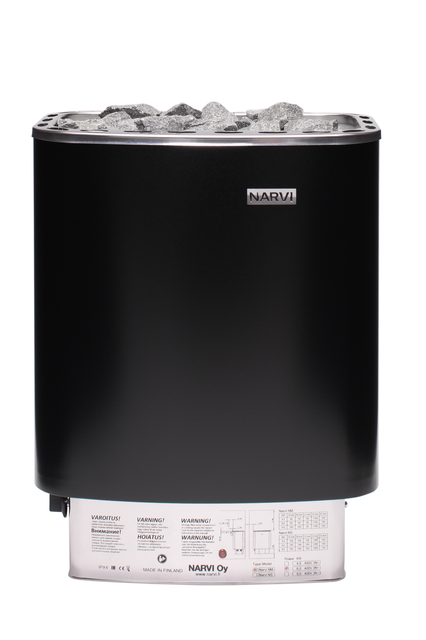 Sähkökiuas Narvi NM 9,0kW musta