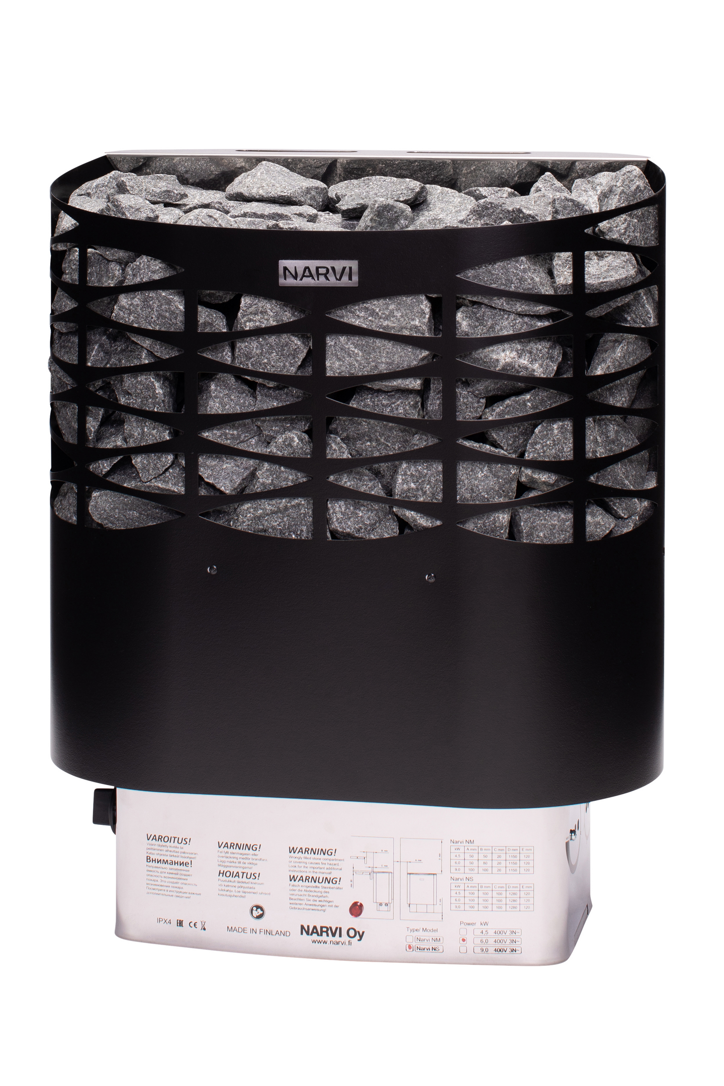 Sähkökiuas Narvi NS 9,0kW musta