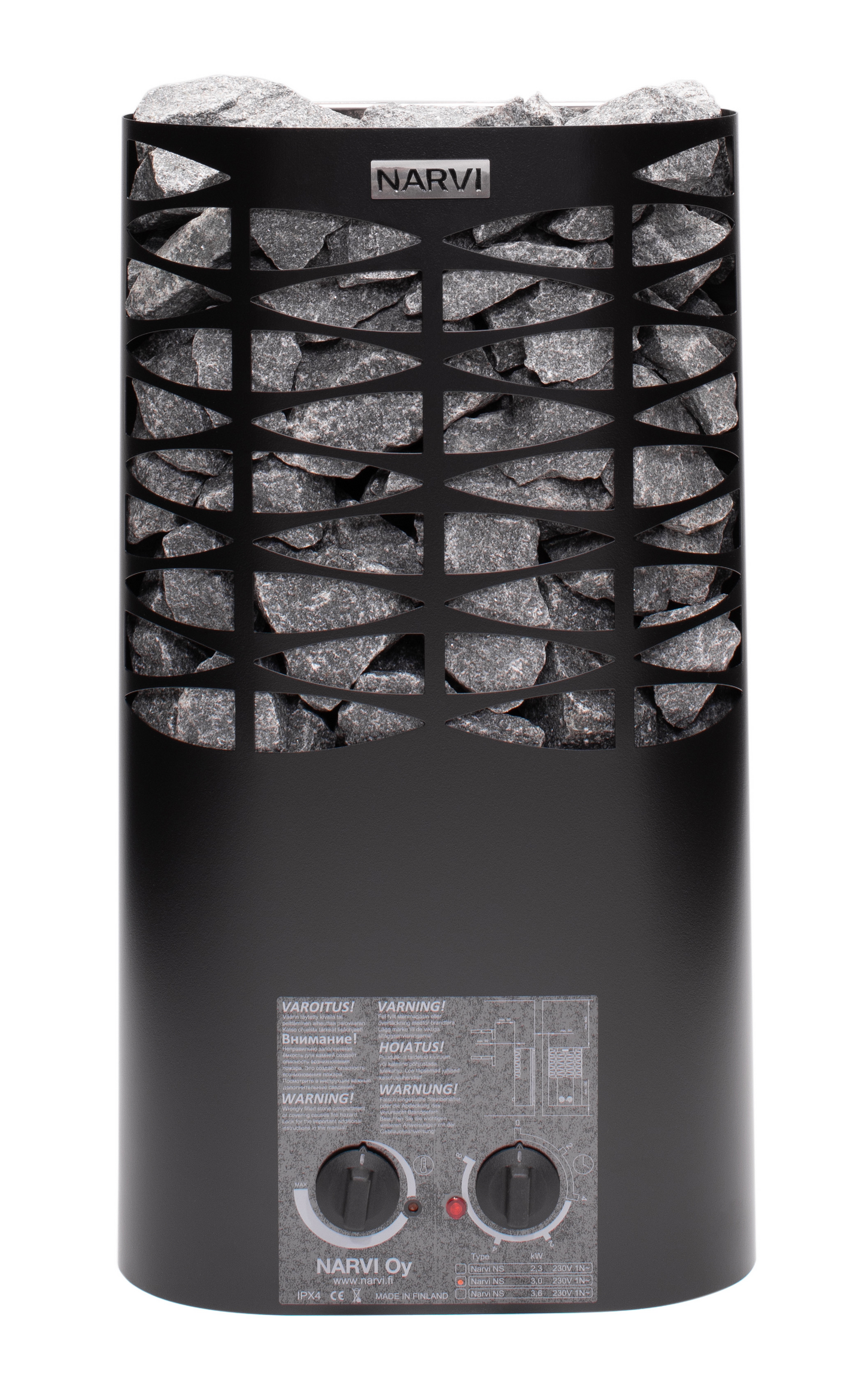 Sähkökiuas Narvi NS Mini 3,6kW musta