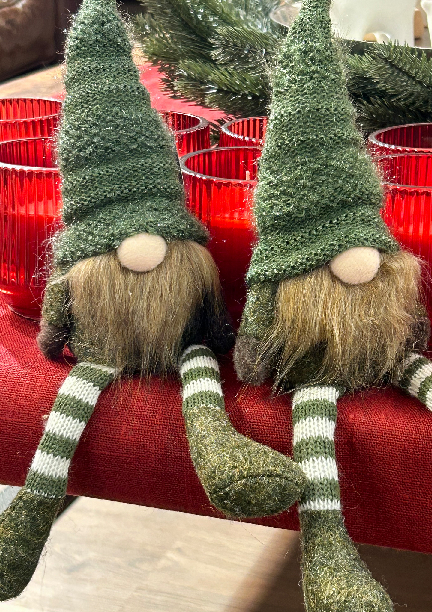 Tonttu istuva Finnmari 31cm vihreä