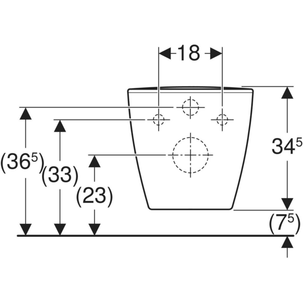 Wc-istuin IDO Glow Modern seinä ei kantta 520mm