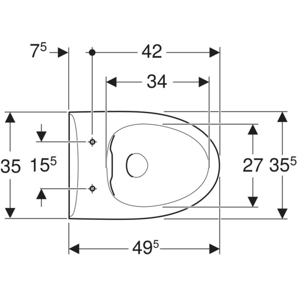 Wc-istuin IDO Glow Classic seinä ei kantta 495mm