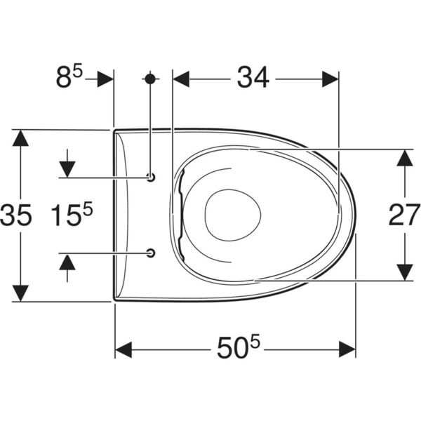 Wc-istuin IDO Glow Style seinä ei kantta 505mm