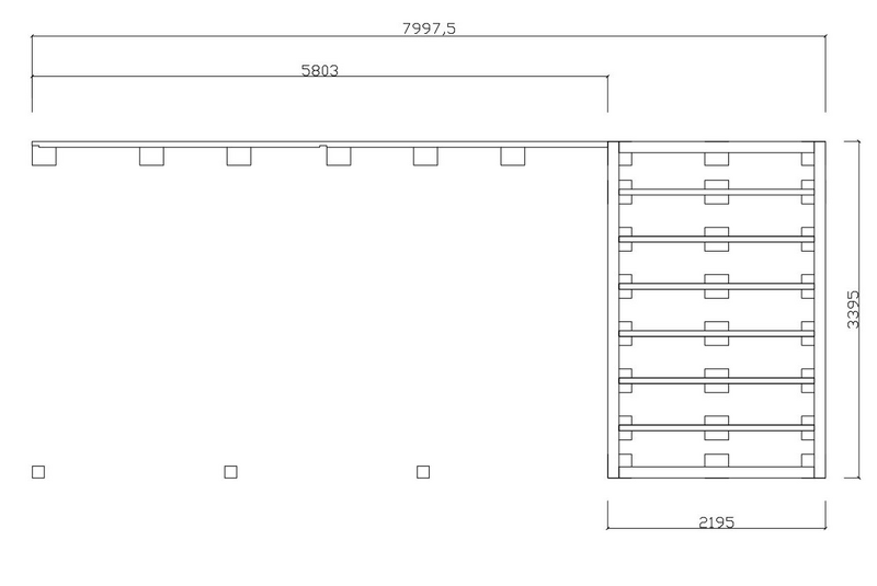 Autokatos + varasto Uppsala 340x800cm