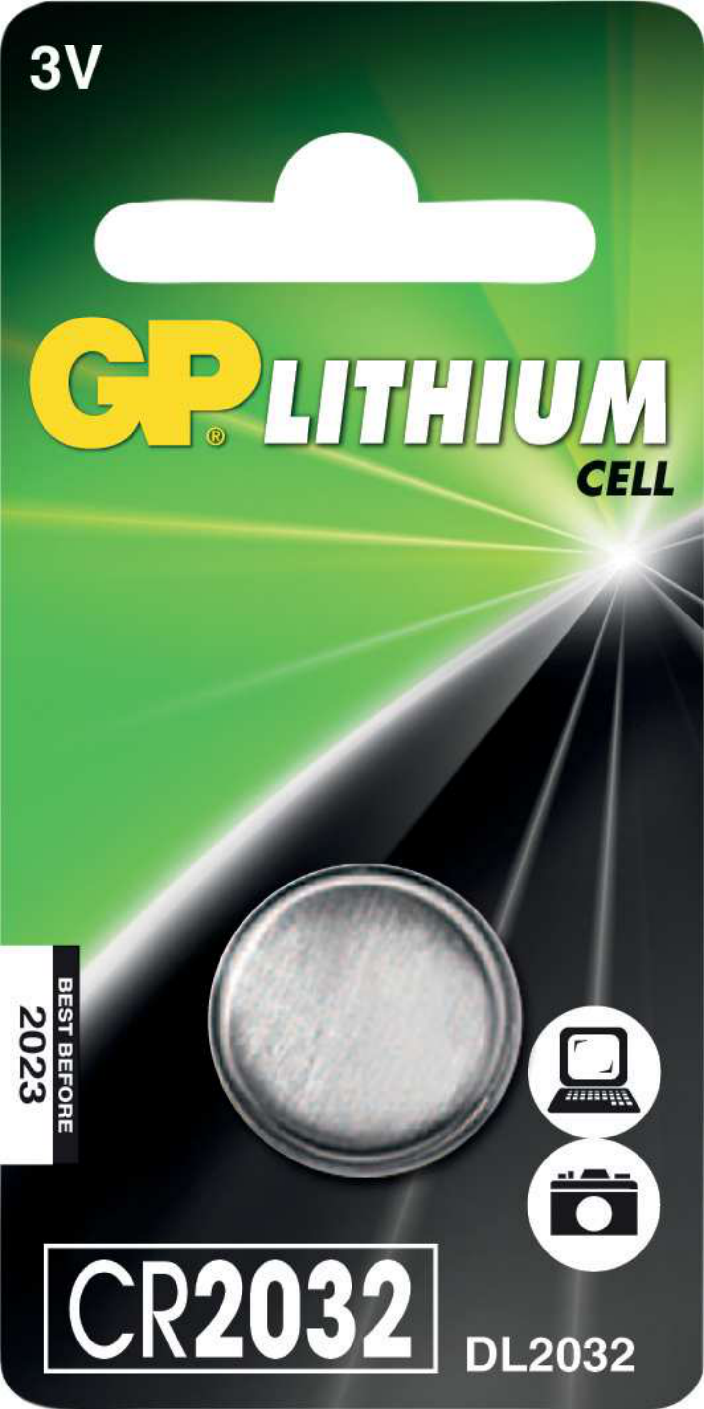 KNAPPCELLSBATTERI GP CR 2032, LITIUM