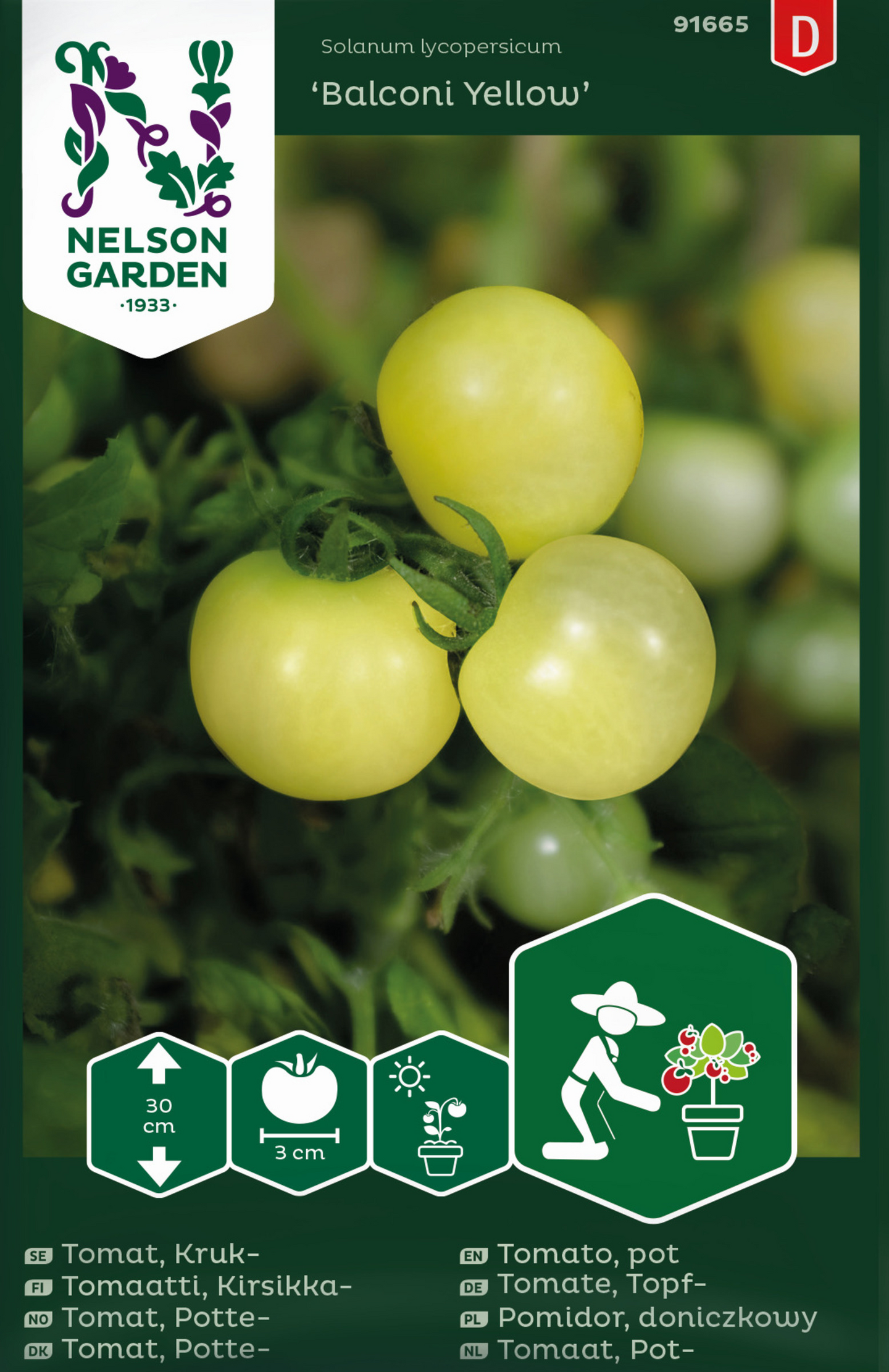 Pensastomaatti siemen Nelson Garden Balconi yellow