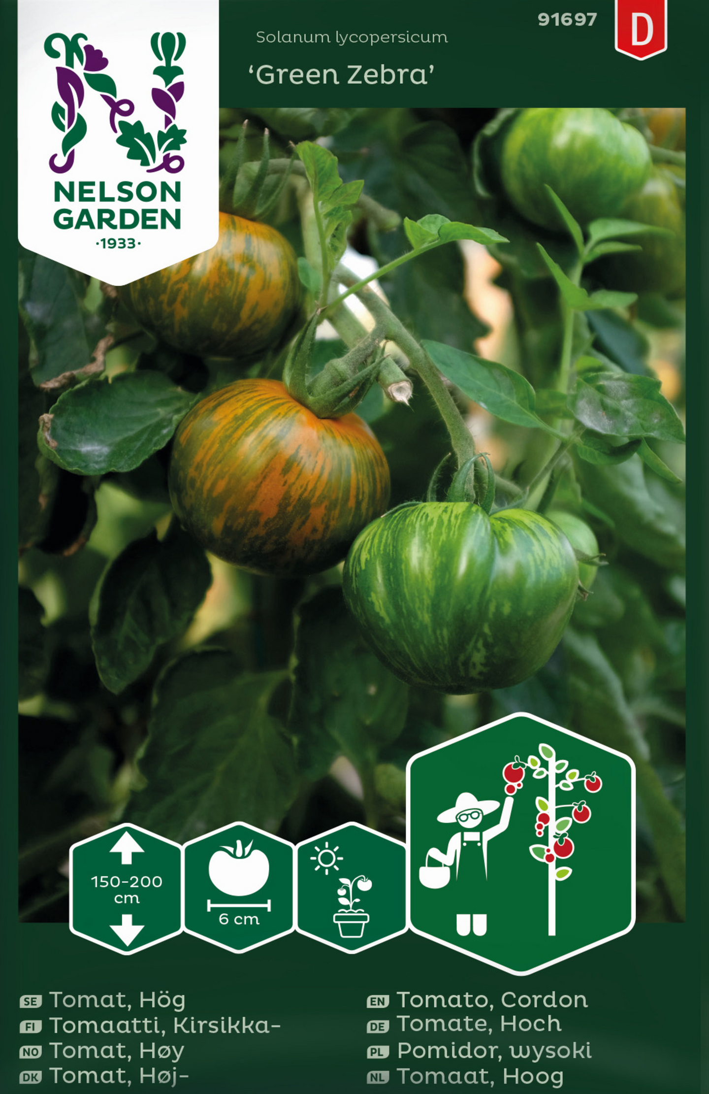 Tomaatti siemen Nelson Garden Green zebra