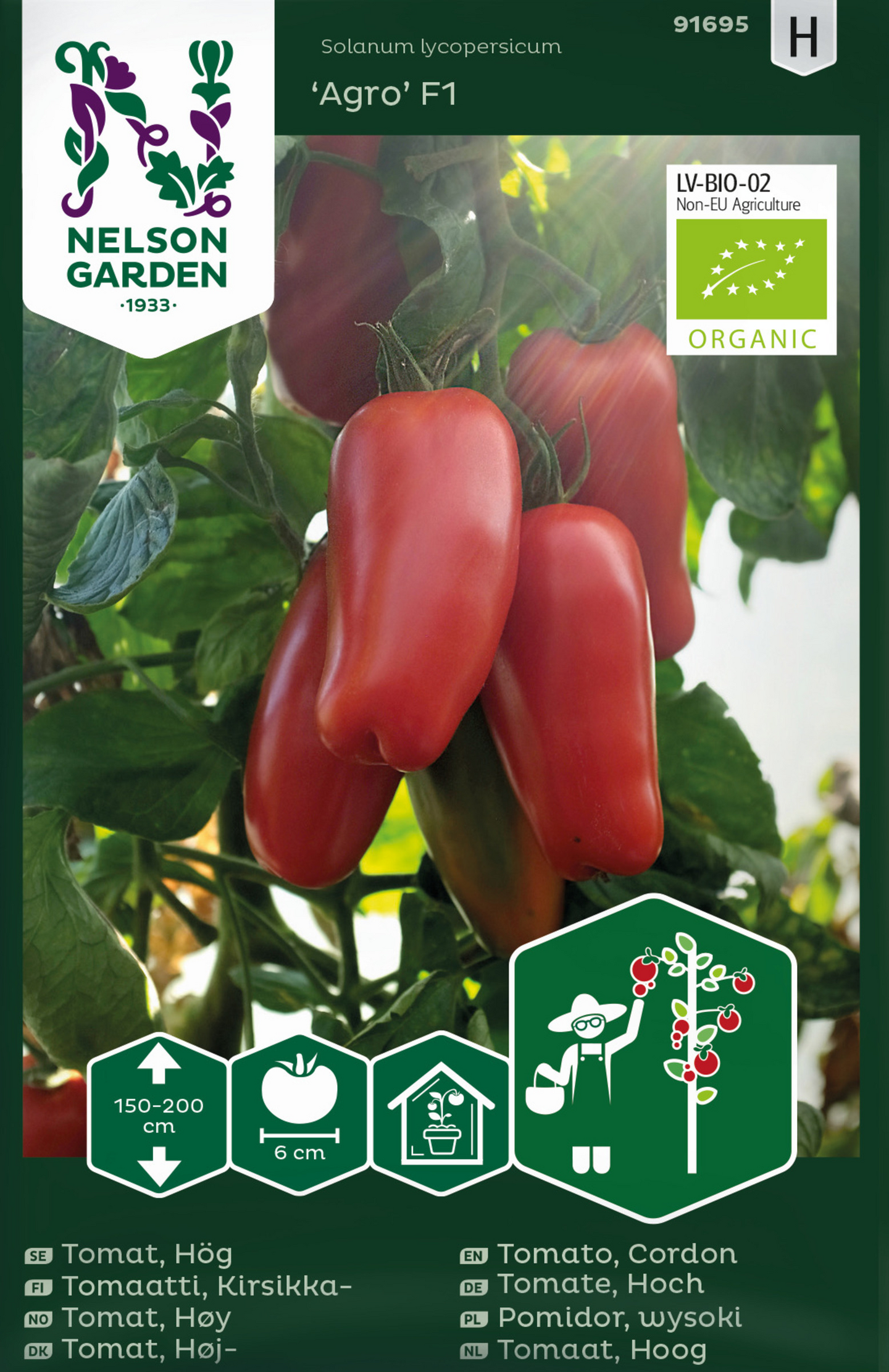 Tomaatti siemen Nelson Garden Agro F1 luomu