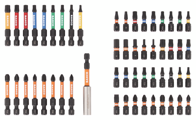 Ruuvauskärkisarja Bahco Impact 54-osainen