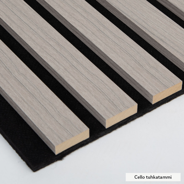 Akustiikkarimapaneeli Cello 22x600x2700 tuhkatammi