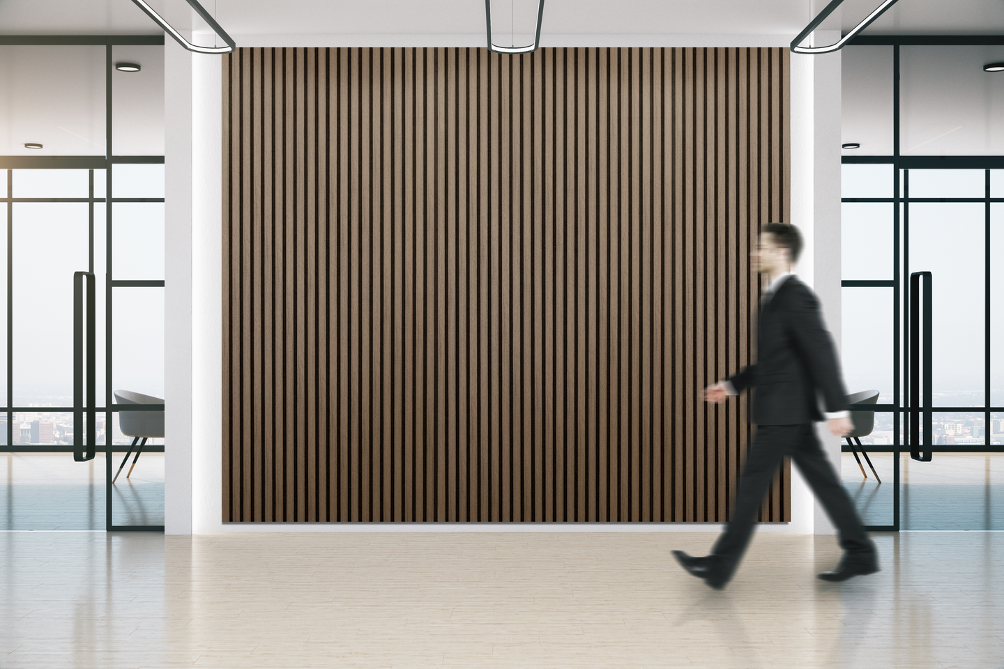 Akustiikkarimapaneeli Cello 22x600x2700mm savutammi 4cm rima