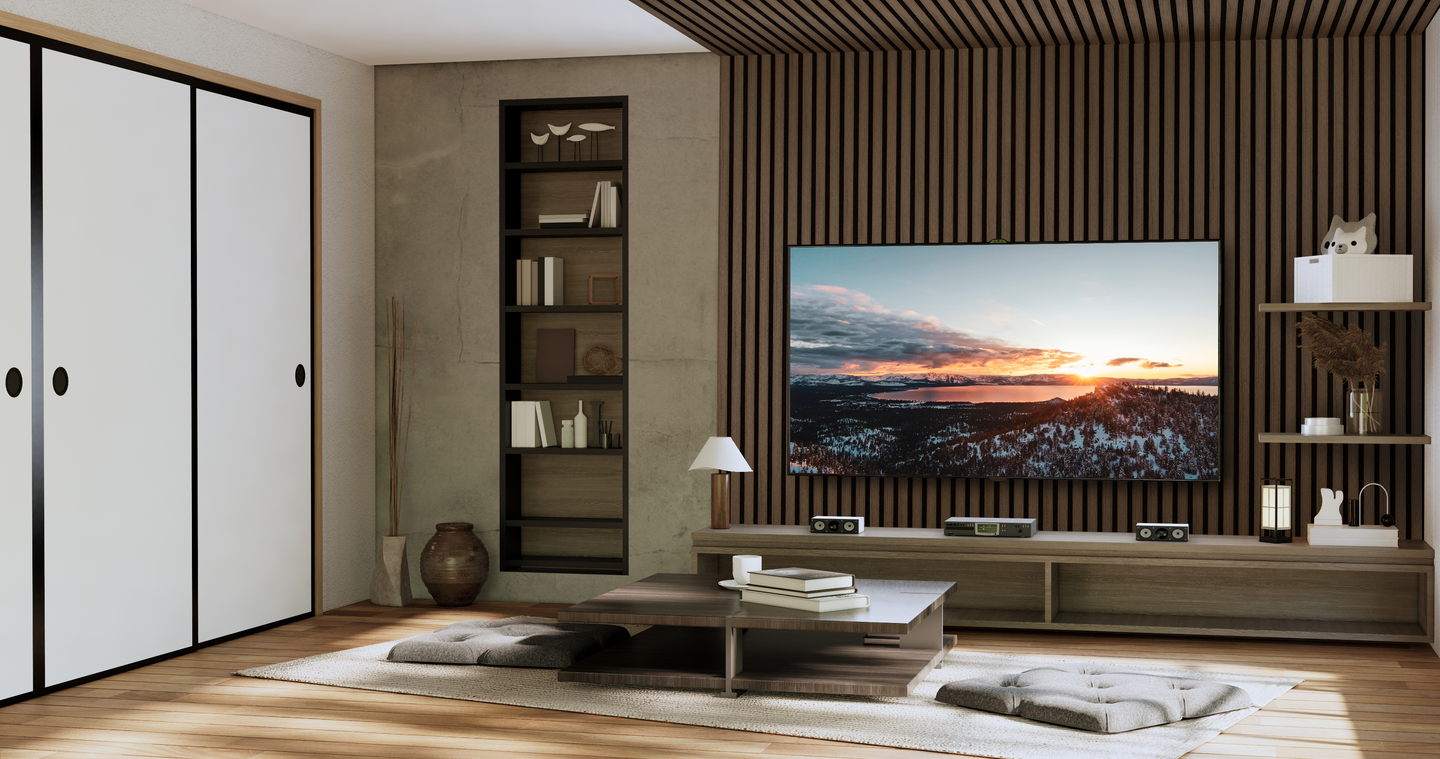 Akustiikkarimapaneeli Cello 22x600x2700mm savutammi 4cm rima