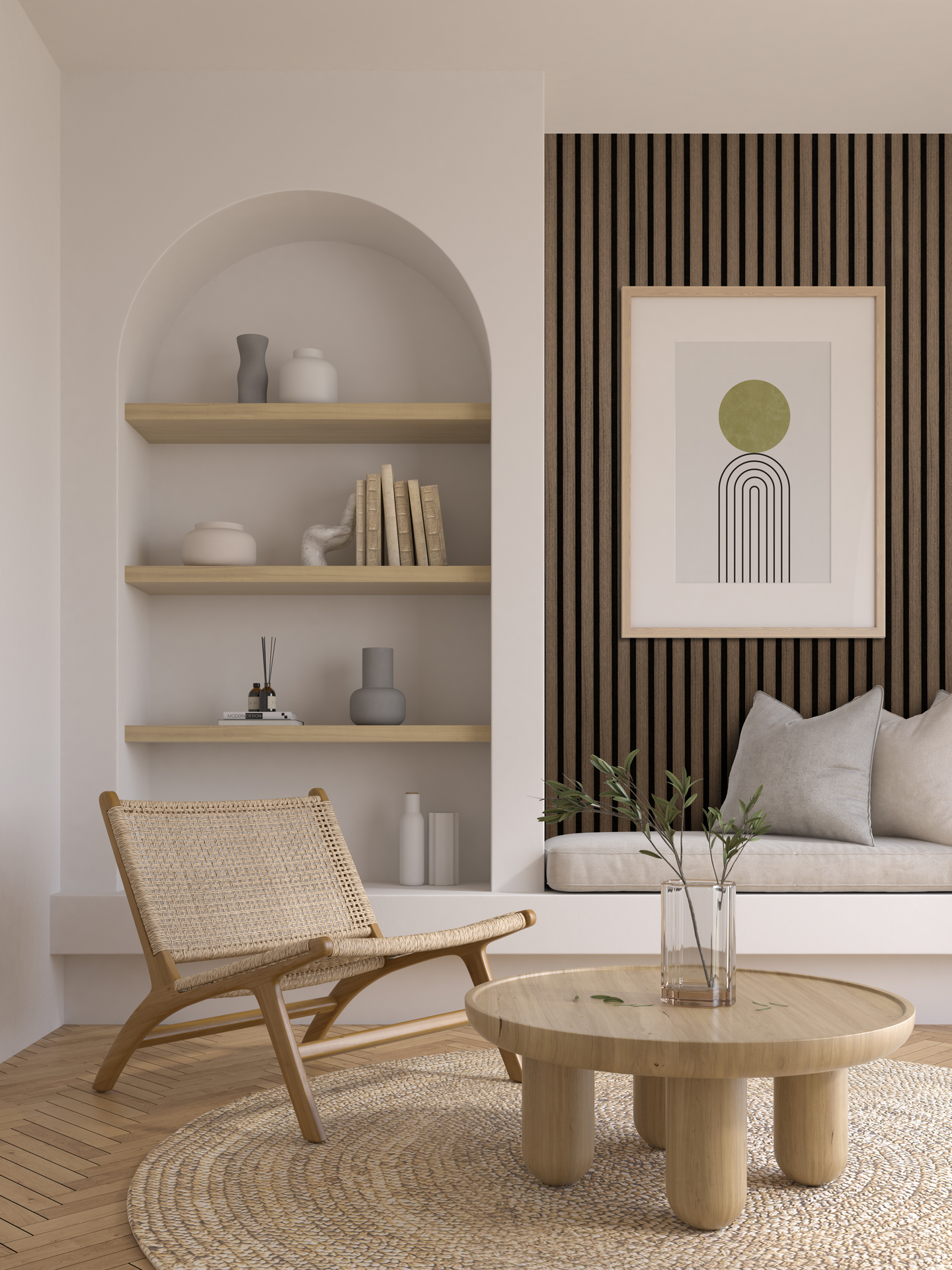 Akustiikkarimapaneeli Cello 22x600x2700mm savutammi 4cm rima