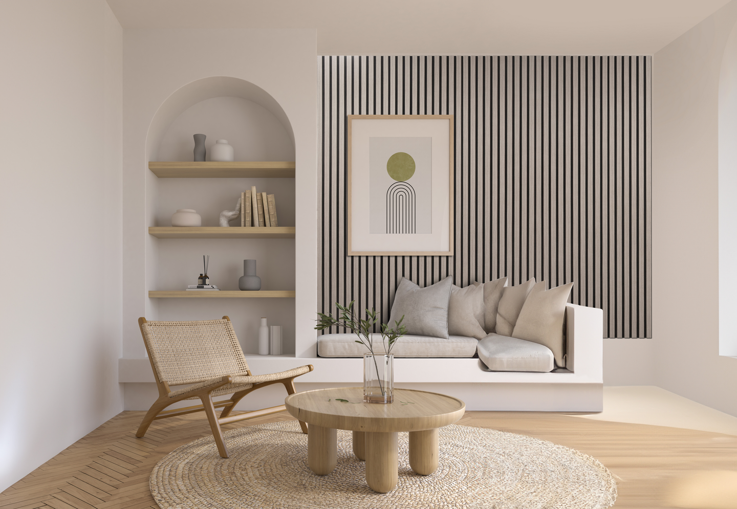 Akustiikkarimapaneeli Cello 22x600x2700 tuhkatammi