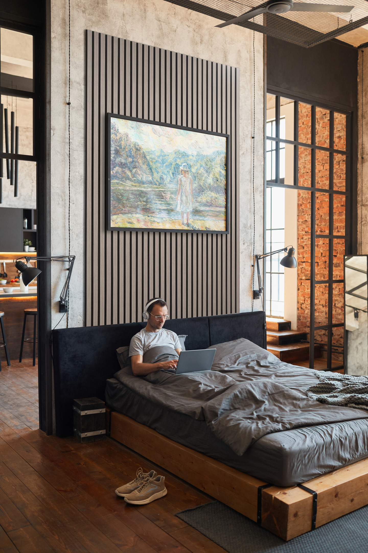 Akustiikkarimapaneeli Cello 22x600x2700 tuhkatammi