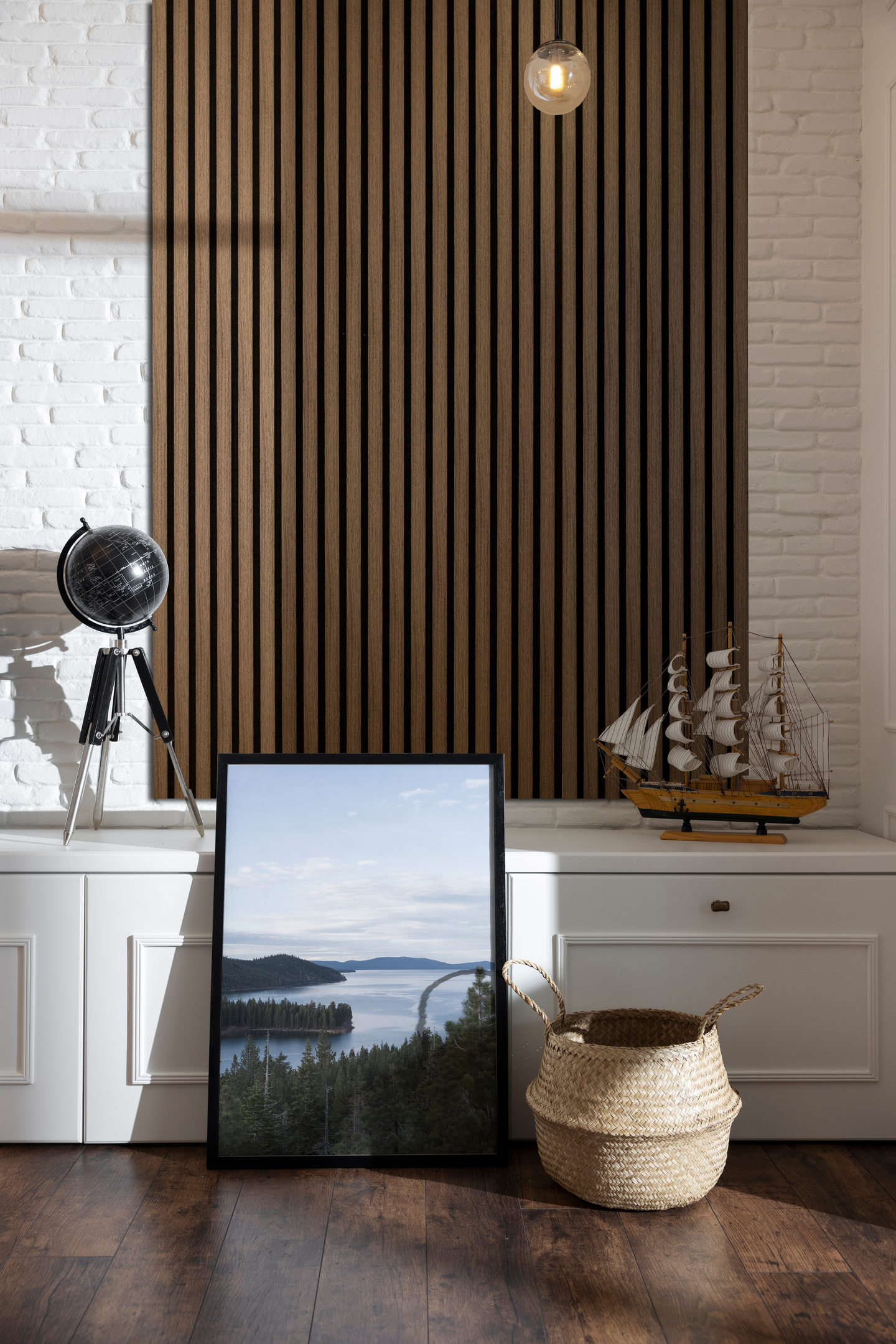 Akustiikkarimapaneeli Cello 22x600x2700mm savutammi 4cm rima