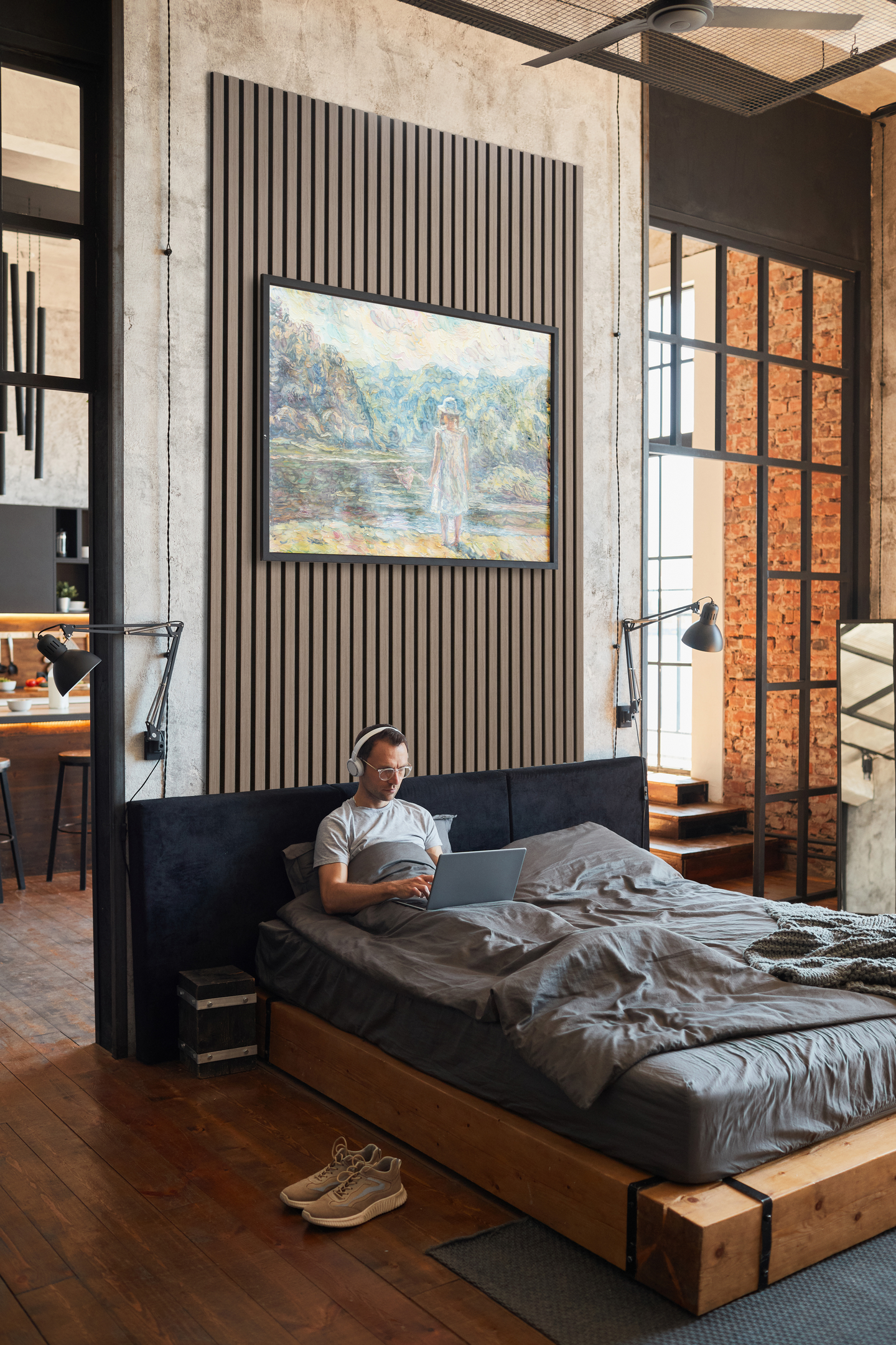 Akustiikkarimapaneeli Cello 22x600x2700 antiikkitammi