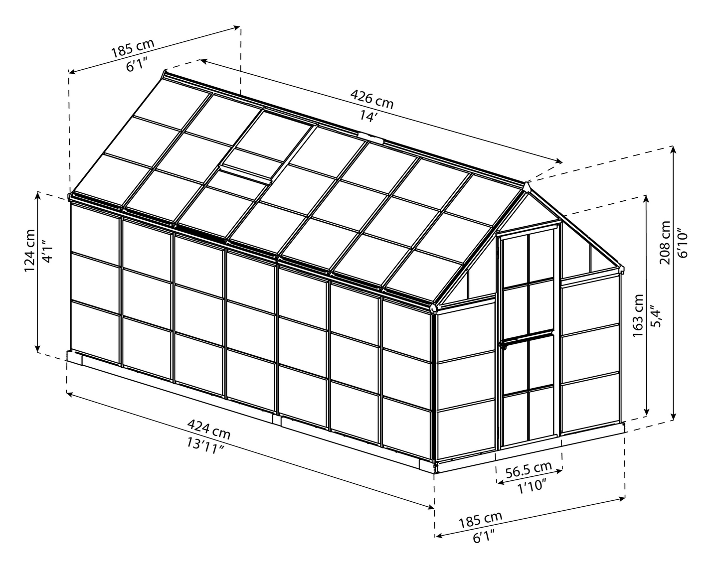 Kasvihuone Canopia Harmony 7,9m² hopea