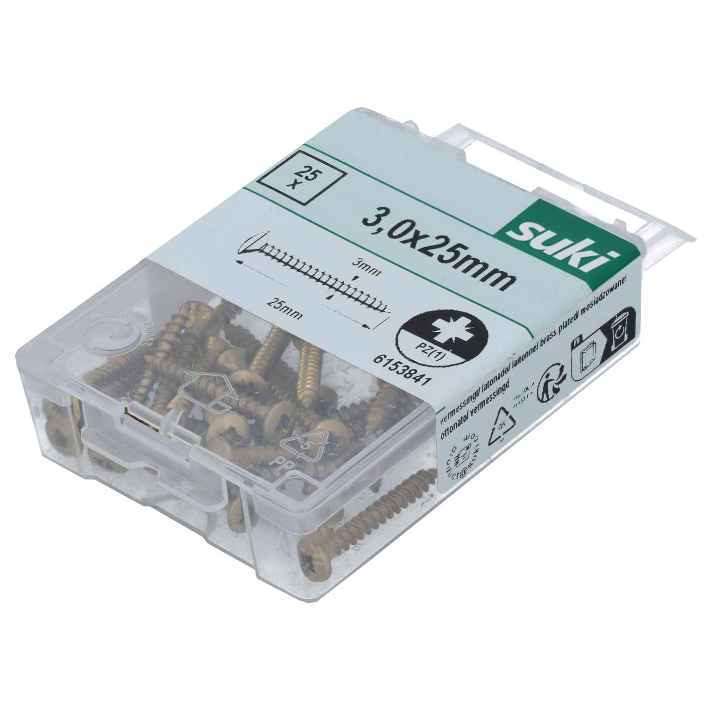 Yleisruuvi Suki linssikanta 3x25 messingöity PZ1 25kpl