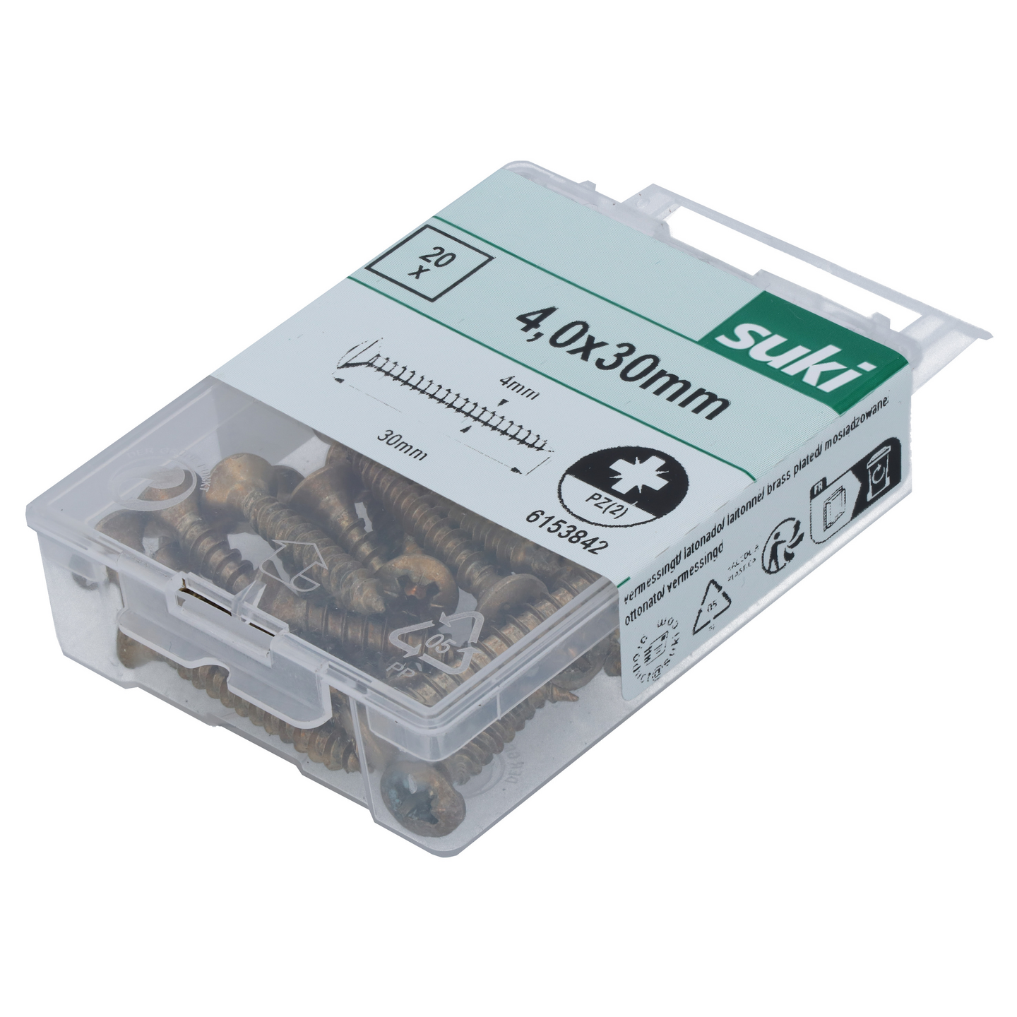 Yleisruuvi Suki linssikanta 4x30 messingöity PZ1 20kpl