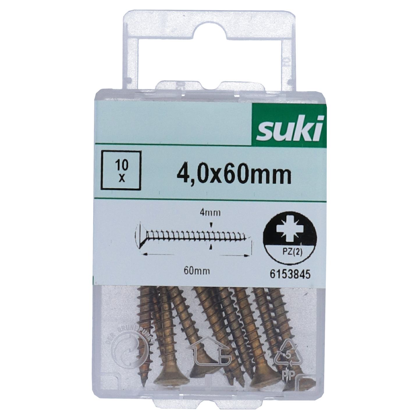 Yleisruuvi Suki linssikanta 4x60 messingöity PZ1 10kpl