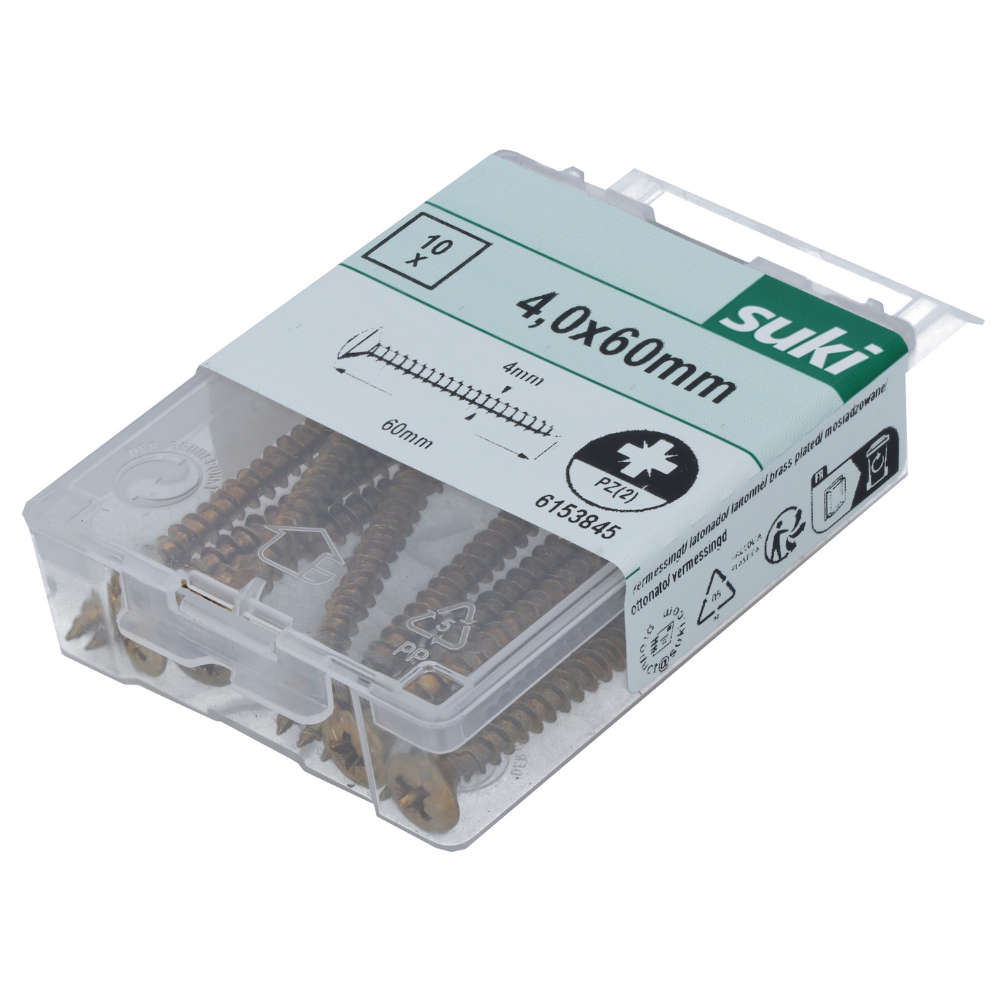 Yleisruuvi Suki linssikanta 4x60 messingöity PZ1 10kpl