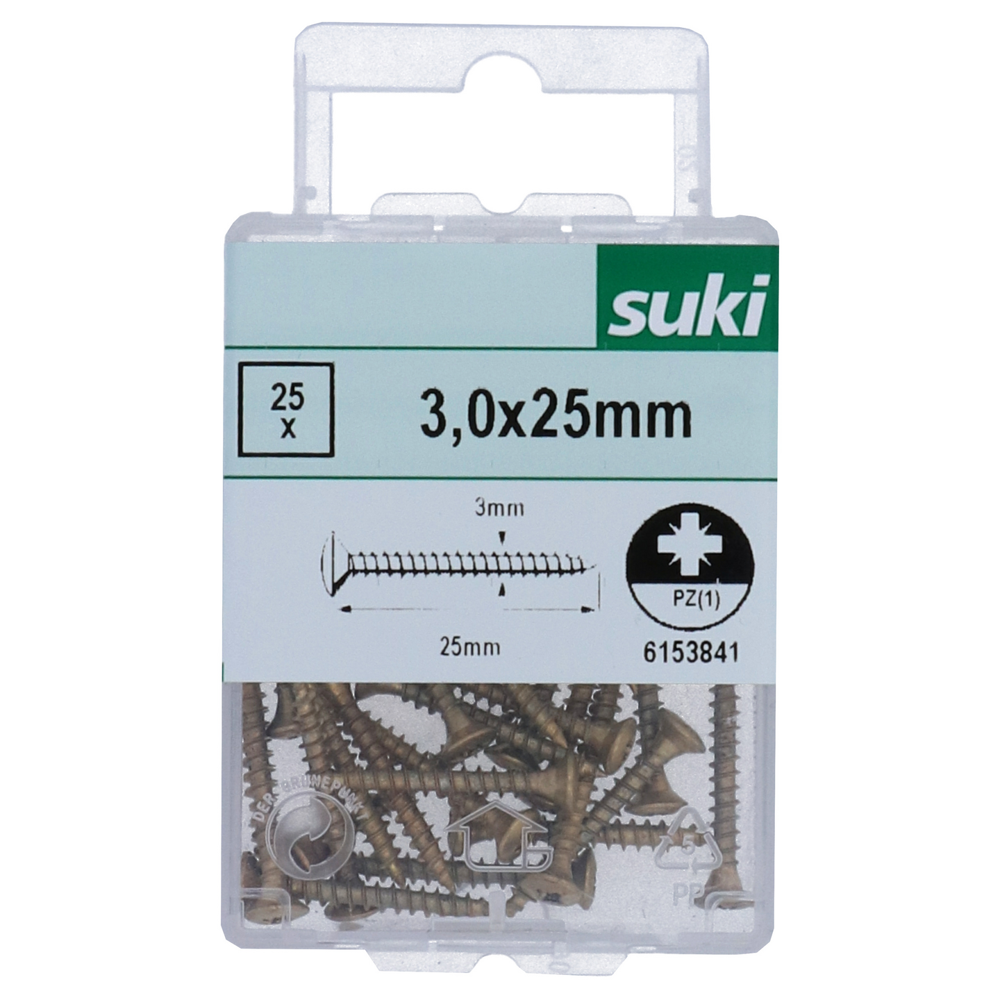 Yleisruuvi Suki linssikanta 3x25 messingöity PZ1 25kpl