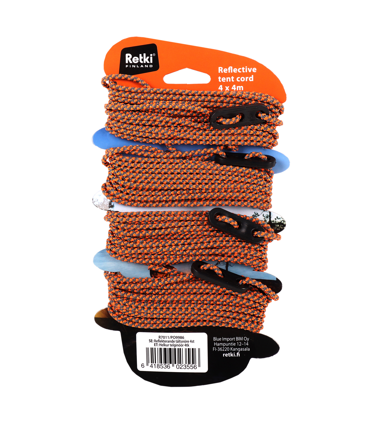 Telttanaru Retki heijastava 4kpl 3mm x 4m