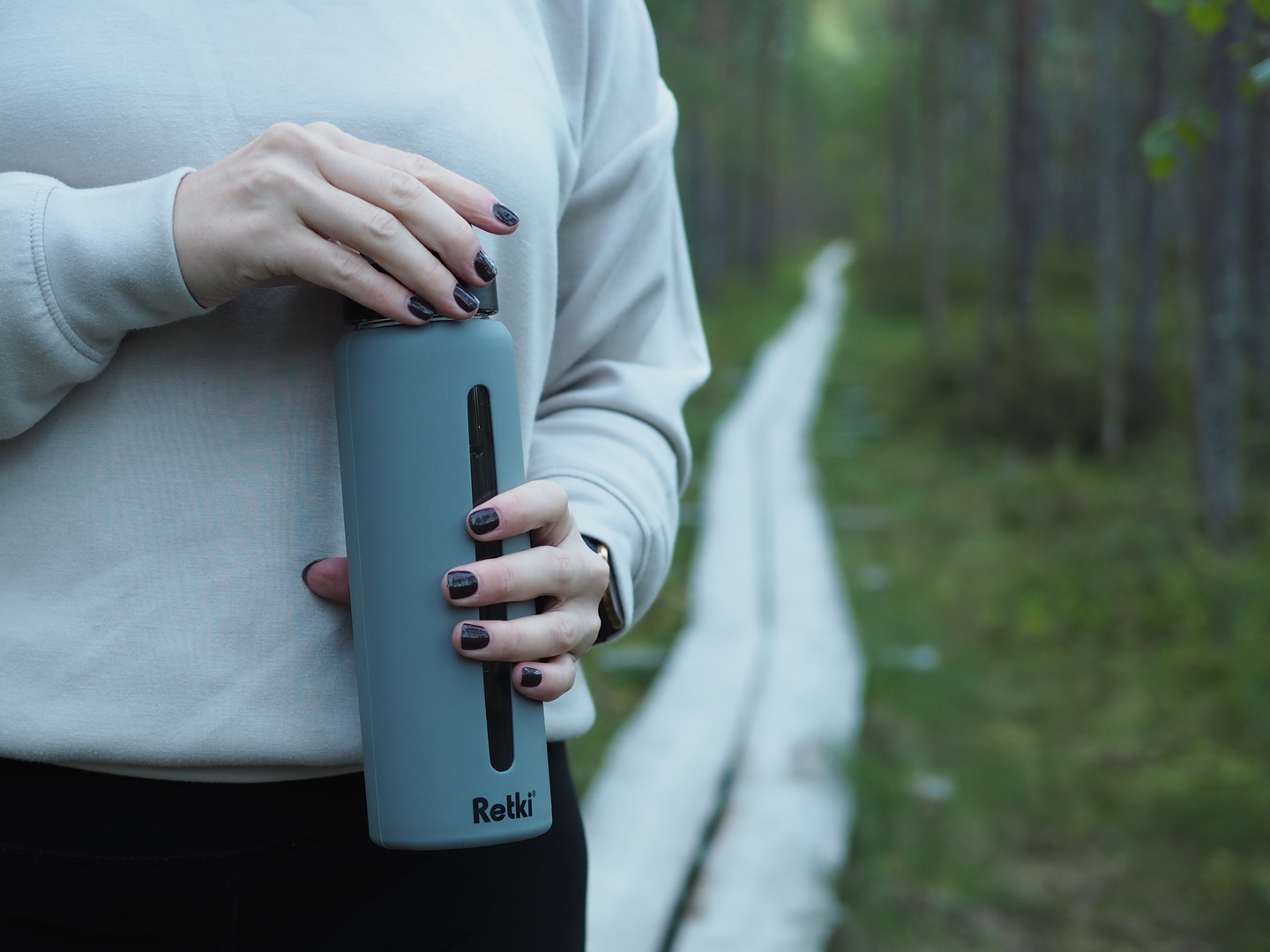 Juomapullo Retki 700ml lasi harmaa