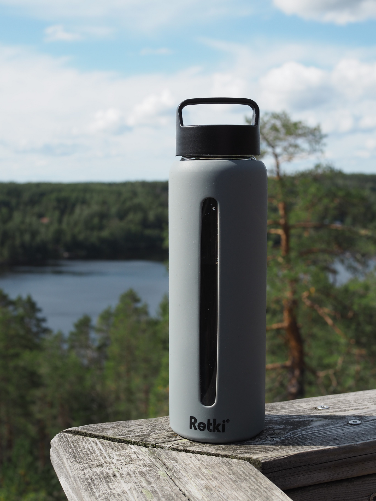 Juomapullo Retki 700ml lasi harmaa