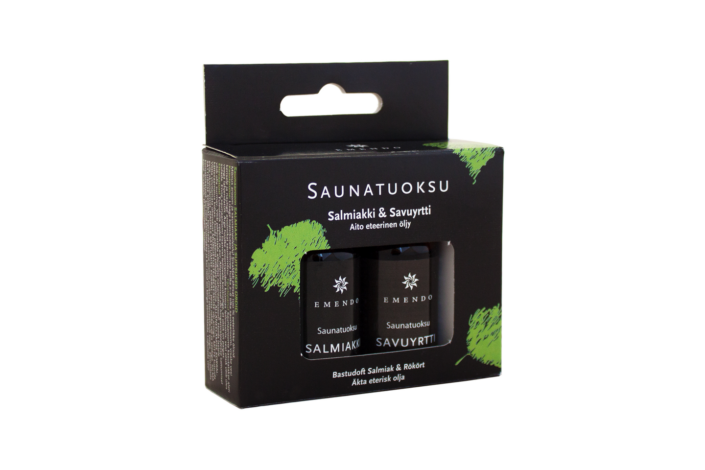 Saunatuoksusetti Emendo Salmiakki ja Savuyrtti 2x10ml