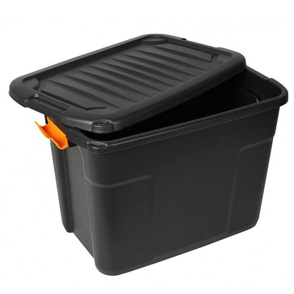 Varastolaatikko Mano 60l kannella musta