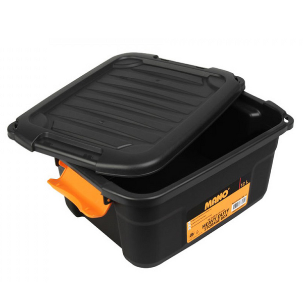 Varastolaatikko Mano 12l kannella musta