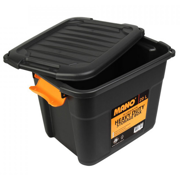 Varastolaatikko Mano 20l kannella musta