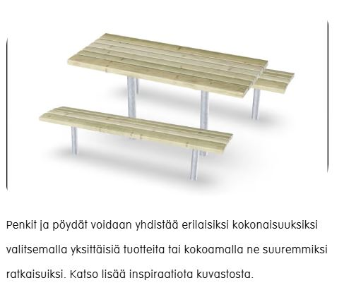 Penkki Kompan Anita painekyllästetty mänty 180x58x43