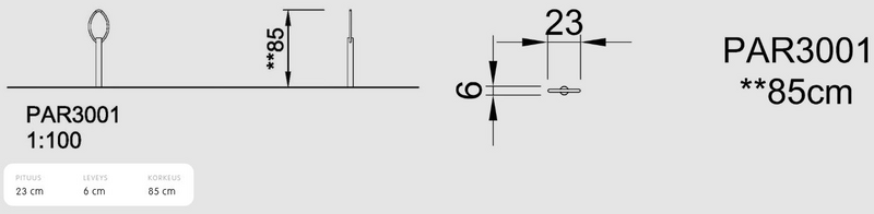 Polkupyöräteline Kompan sinkitty teräs 23x6x85