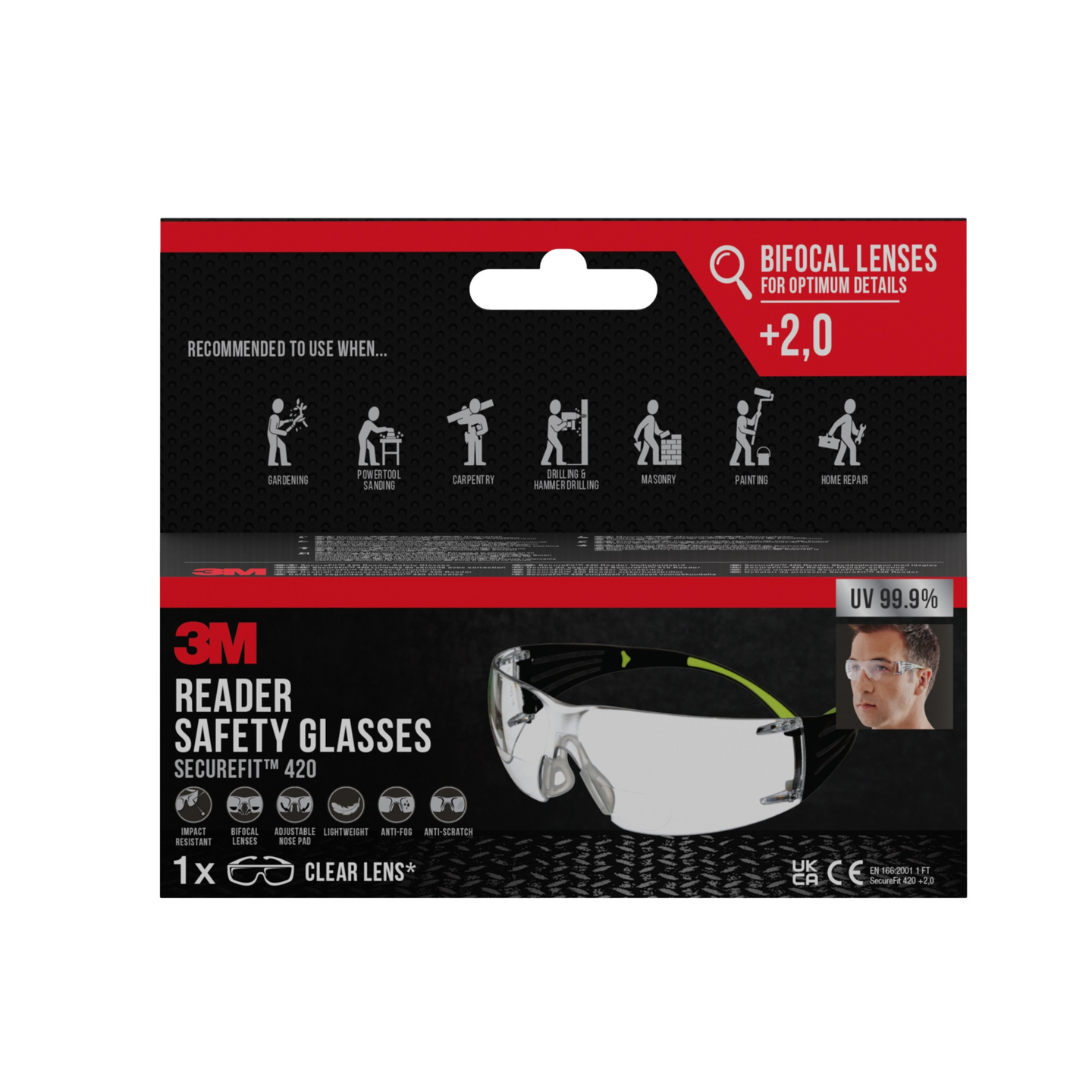 3M SECUREFITSKYDDSGLASÖGON LÄS