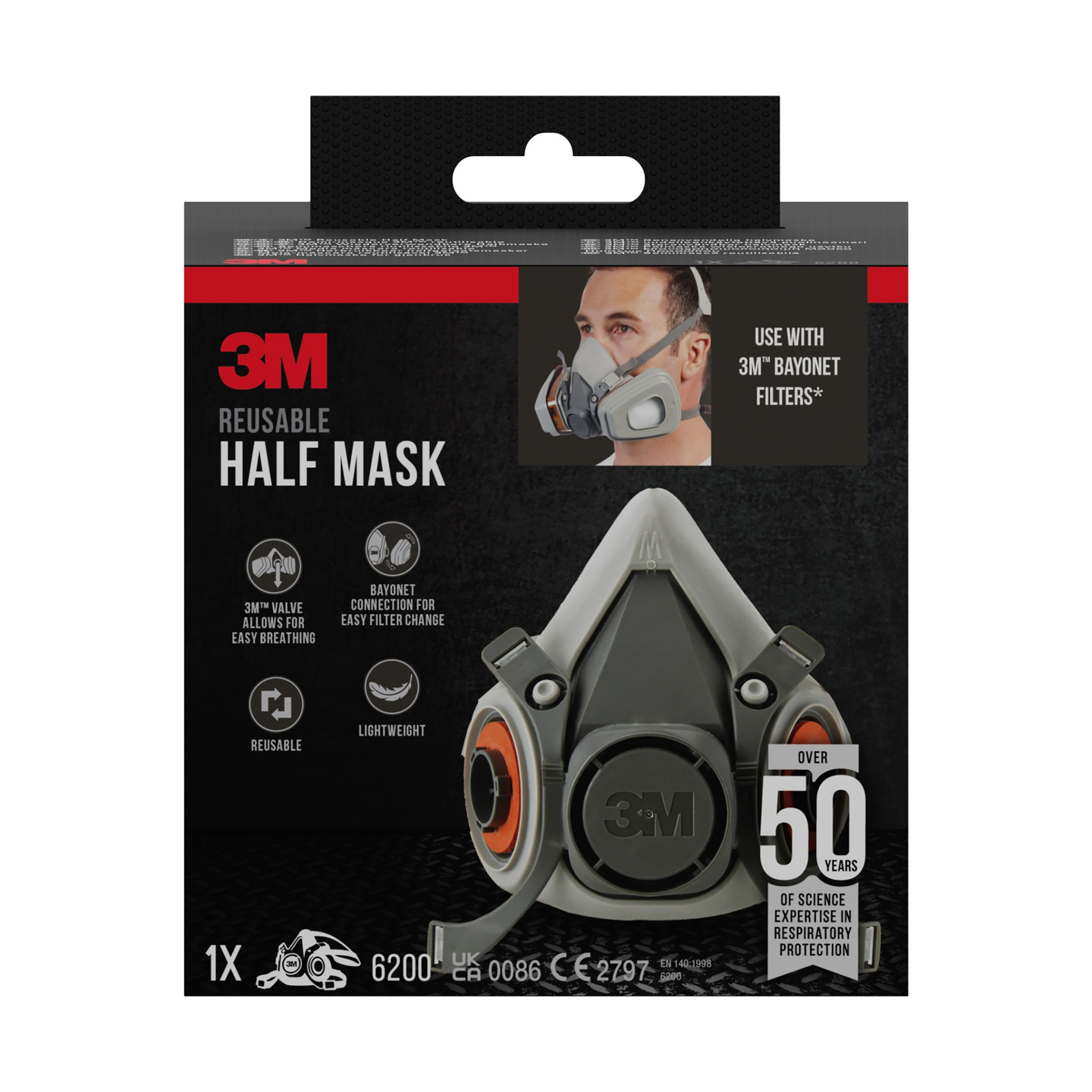 HALVMASK 3M 6200 B-PT