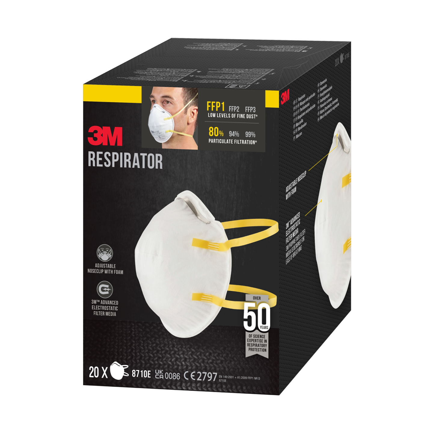 ANDNINGSSKYDD 3M 8710 FFP1 20ST