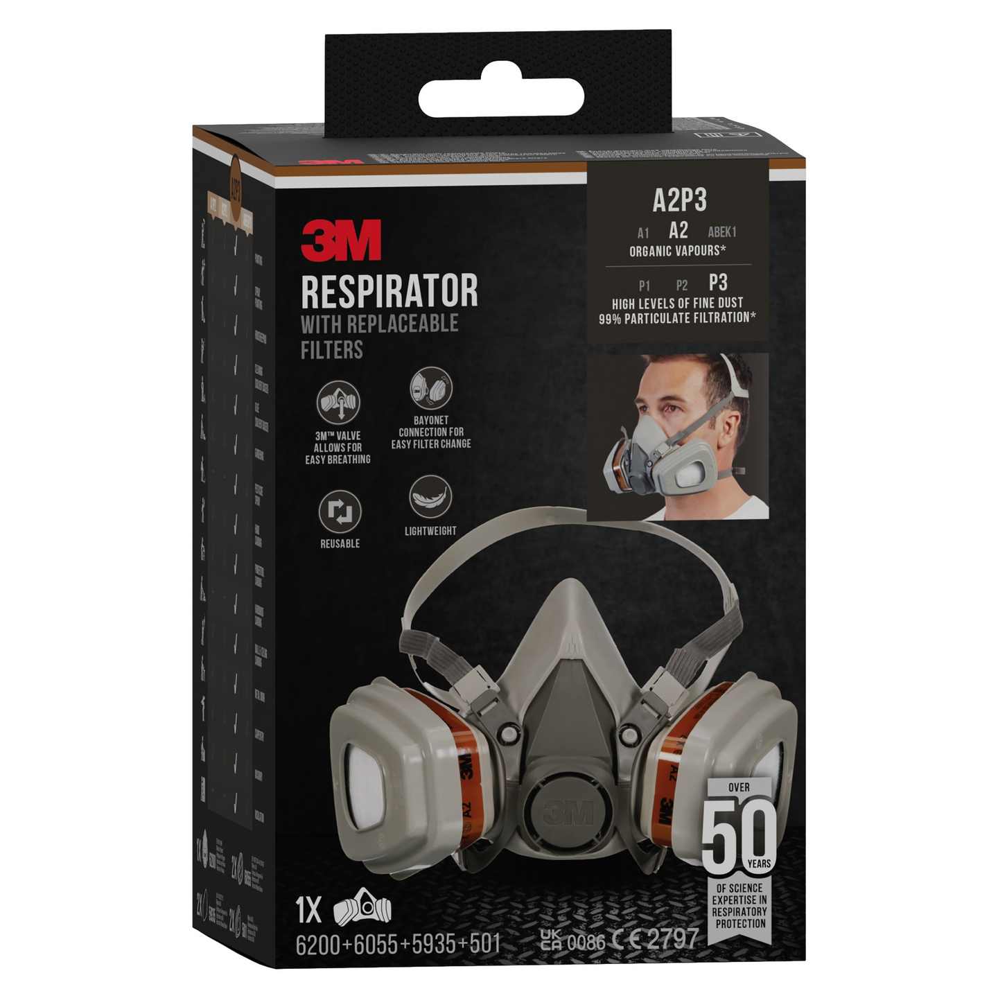 HALVMASK 3M 6002PRO A2P3