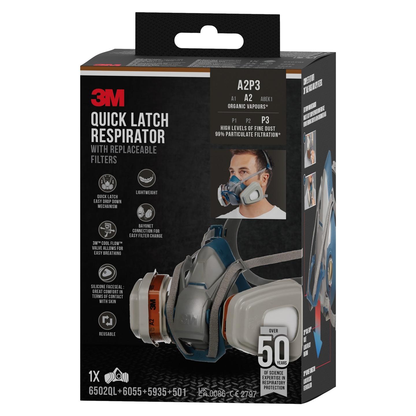 HALVMASK 3M 6502QLPRO A2P3