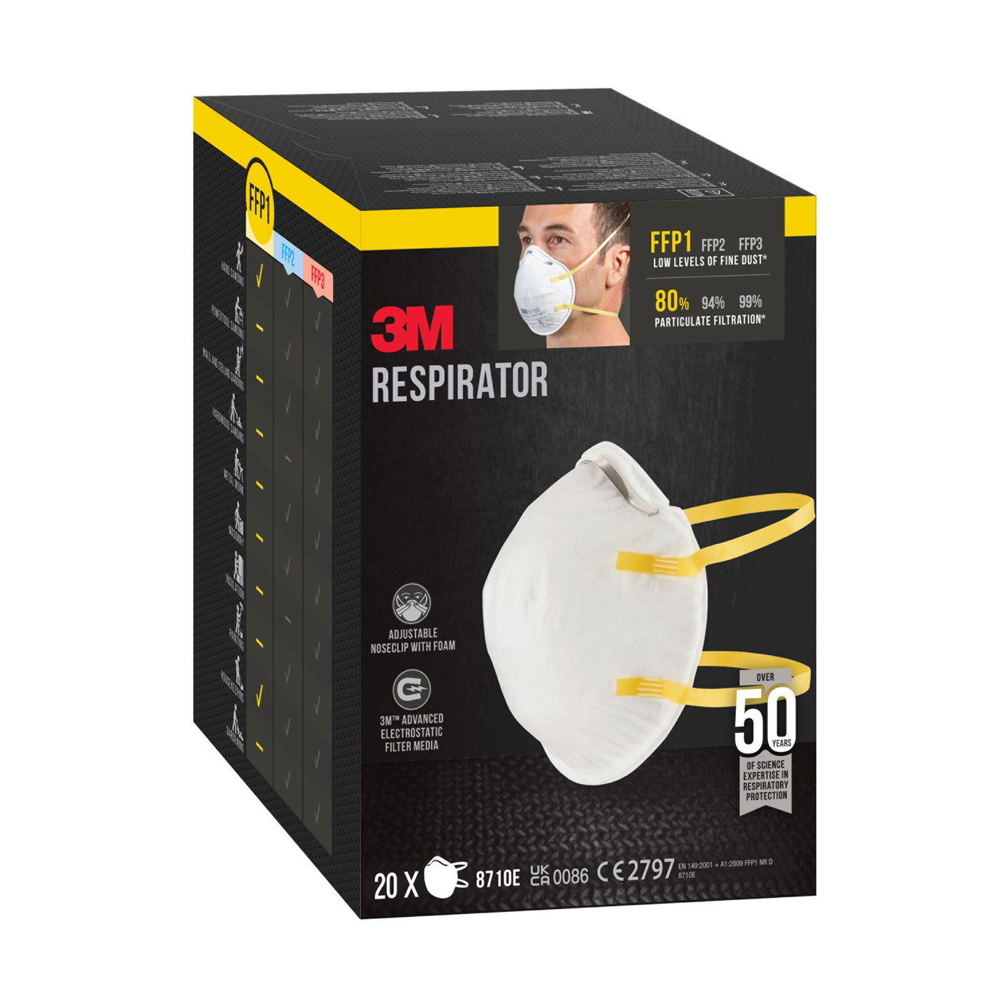 ANDNINGSSKYDD 3M 8710 FFP1 20ST