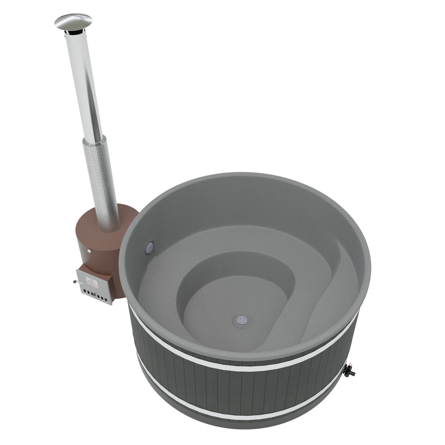 Kylpytynnyri Kirami Comfort Family L Tube EP NightBlack, LightGray